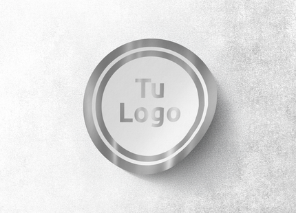 Etiqueta personalizada de papel plateado adhesivo con tinta blanca (7600676896977)