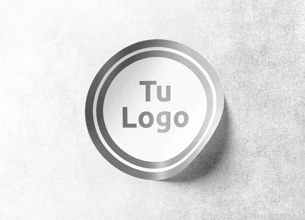 Etiqueta personalizada de vinilo plateado metalizado con tinta blanca (7600096051409)