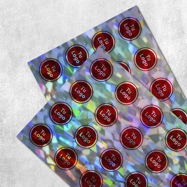 Etiqueta personalizada de vinilo holográfica cristal (7600078717137) (7600079143121)