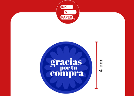 Etiqueta Stickers Gracias Por Tu Compra 1000 Unidades Azul