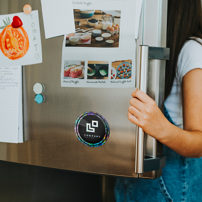 Imanes personalizados impresos de vinilo holográfico cristal