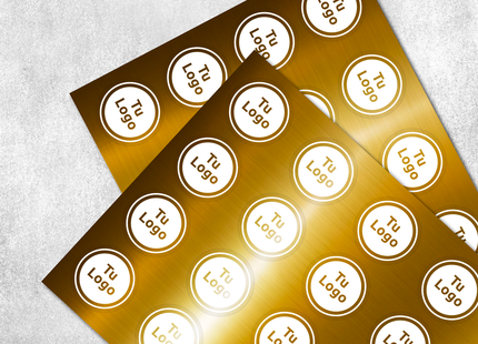 Etiqueta personalizada de vinilo dorado metalizado con barniz sectorizado (Copia) (7600088383697)