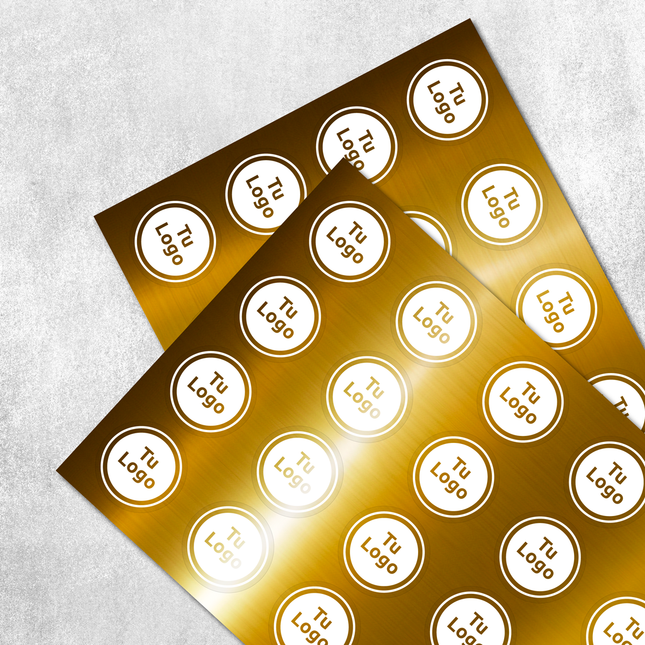 Etiqueta personalizada de vinilo dorado metalizado con barniz sectorizado (Copia) (7600088383697)