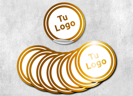 Etiqueta personalizada de vinilo dorado metalizado con barniz sectorizado (Copia) (7600088383697)