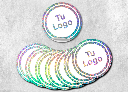 Etiqueta personalizada holográfica glitter con tinta blanca (7600078029009)