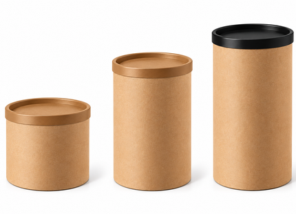 Tubo de Cartón Kraft 76 mm – Tapa Plana (Serie 4)