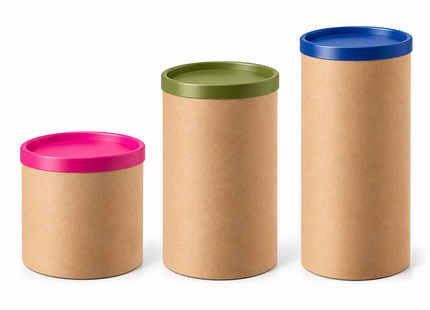 Tubo de Cartón Kraft 76 mm – Tapa Plana (Serie 4)