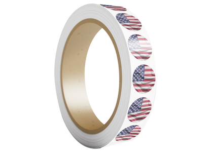 Etiqueta adhesiva Circular Bandera USA | 50 mm (7633941135569)