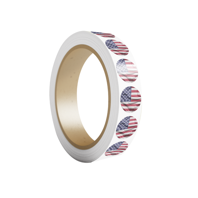 Etiqueta adhesiva Circular Bandera USA | 50 mm (7633941135569)