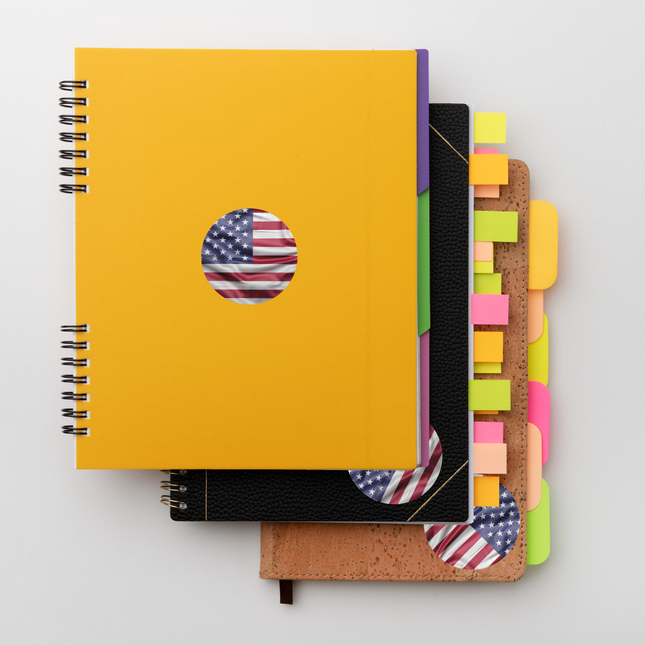 Etiqueta adhesiva Circular Bandera USA | 50 mm (7633941135569)