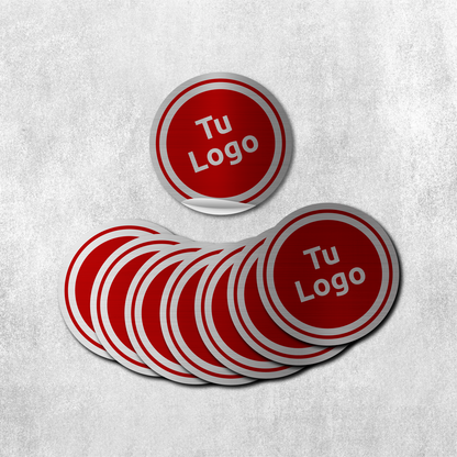 Etiqueta personalizada plateada metalizada