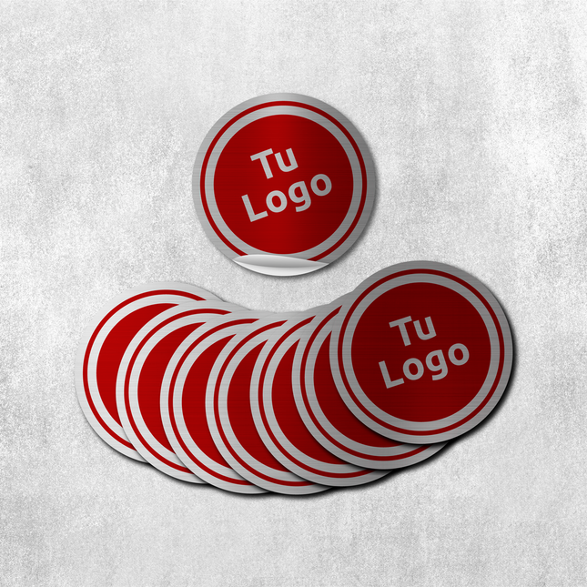 Etiqueta personalizada de vinilo plateado metalizado (7600089235665)