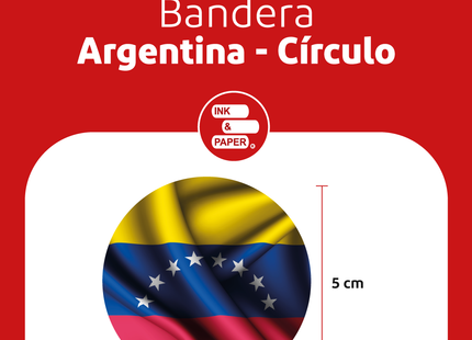 Etiqueta adhesiva Ovalada Bandera Venezuela | 50 mm (7633939955921)
