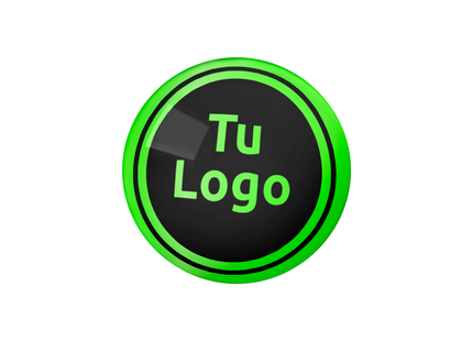 Etiqueta personalizada de vinilo verde neón