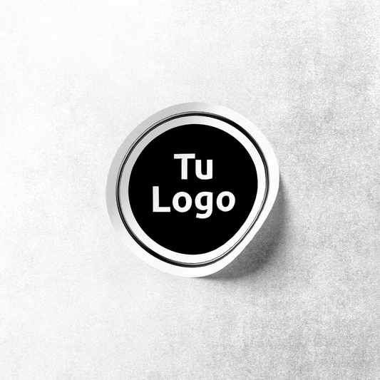 Etiqueta personalizada de vinilo blanco con barniz sectorizado