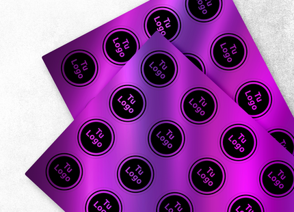 Etiqueta personalizada de vinilo morado metalizado (7600102899921)