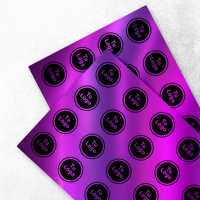 Etiqueta personalizada de vinilo morado metalizado (7600102899921)
