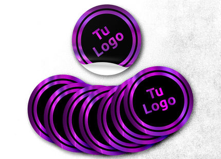Etiqueta personalizada de vinilo morado metalizado (7600102899921)