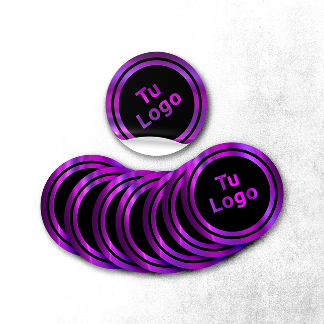 Etiqueta personalizada de vinilo morado metalizado (7600102899921)