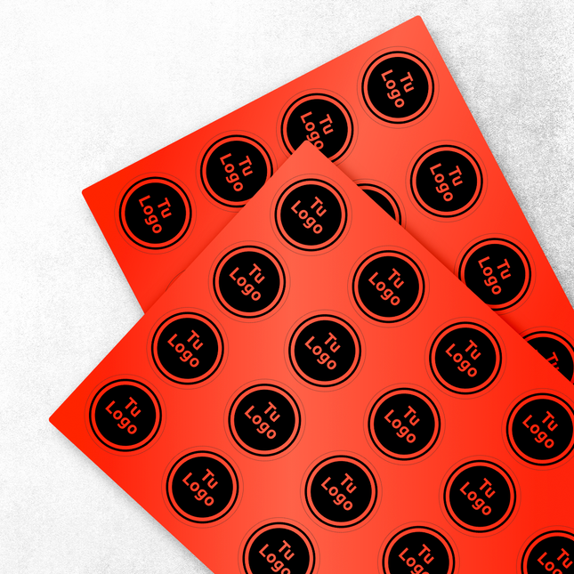Etiqueta personalizada de vinilo rojo neón (7600106733777)
