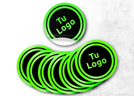 Etiqueta personalizada de vinilo verde neón (7600106504401)