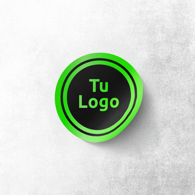 Etiqueta personalizada de vinilo verde neón (7600106504401)