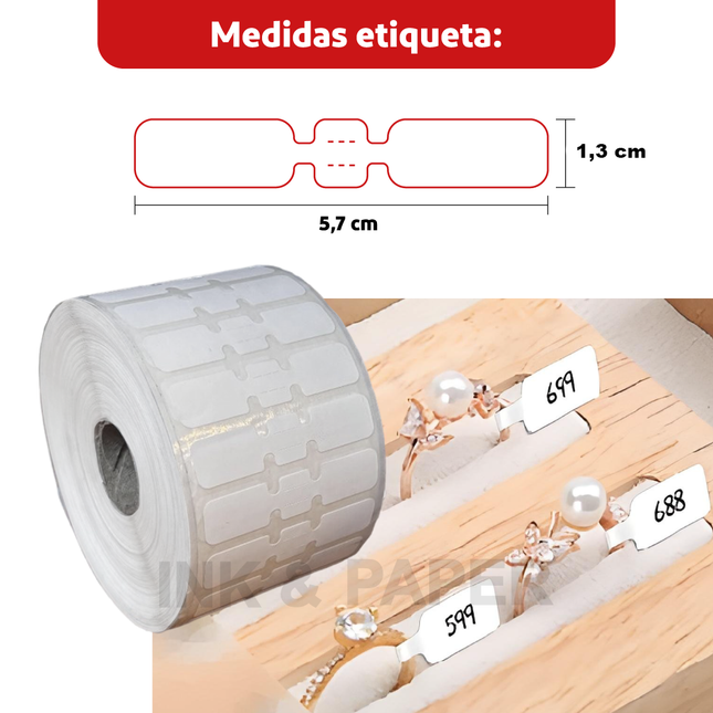 Etiquetas Autoadhesivas para Joyas | 55 x 13 mm (7630163574993)