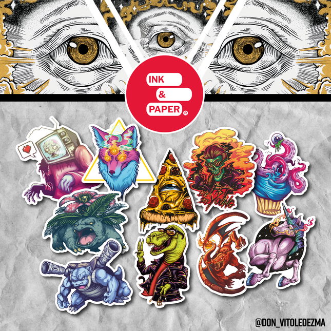 Pack de stickers N55 (Ilustrador: Victor Ledezma) (7603400802513)