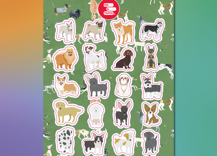 Lámina de Sticker de Perros (7603972178129)