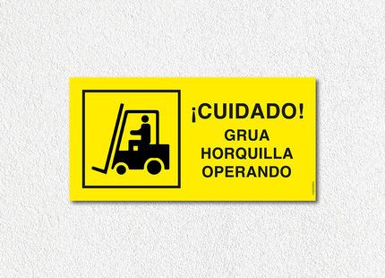 Precaución - Grua horquilla operando (7600860463313)