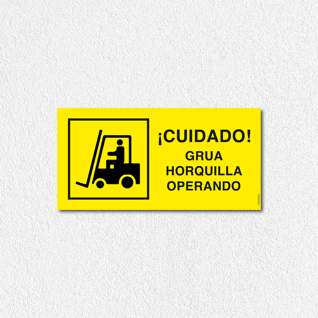 Precaución - Grua horquilla operando (7600860463313)