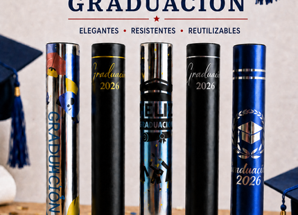 Porta Diploma Para Graduación Tubo Cartón Con Tapa 35x50